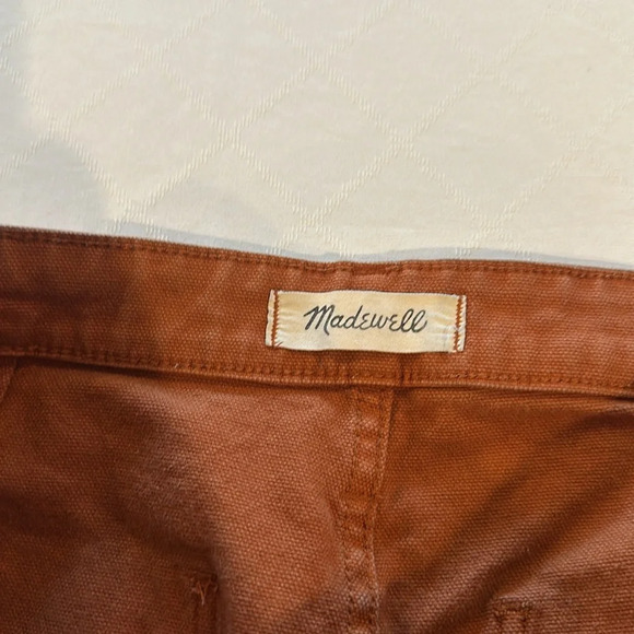 Madewell Slim Emmet Pants Womens Terracotta Orange Wide Leg Crop Size 33 33p - Picture 2 of 4